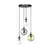 Luster na sajli COSMO 4xE14/10W/230V prečnik 40 cm crna/siva/bež/prozirna