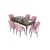Hanah Home Set Trpezarijski sto i 6 stolica Eva, Roze-braon