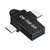 OTG adapter Techsuit AluCoreX A15 3v1 USB-A v Micro-USB v USB-C, aluminij - črn