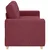 Vidaxl Dvosed vinsko rdeč 180x77x82 cm blago
