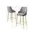 Hanah Home set od 2 barskih stolica Tera, siva tkanina Babyface, zlatne metalne noge