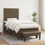 Vidaxl Box spring postelja z vzmetnico temno rjava 100x200 cm blago