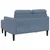 Sofa 2-sjed s ležaljkom u obliku slova L plava 125 cm lan