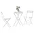 Sklopivi bistro set 3 pcs Bijelo Čelik