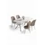 Lena - White Marble, Chrome, Cappuccino White MarbleChromeCappuccino Dining Table & Chairs Set (5 Pieces)