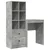Stol s ladicama s policom s pohranom 2 pcs Betonski sivi