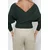 Trend Alacati Stili Ženska bluza dugih rukava ALC-019-053-BLZ, V-izrez, Maslinasta