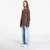 Majice Palm Angels Curved Logo Double Tee L/S UNISEX Brown/ Brown L