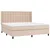 Greatstore Box spring postelja z vzmetnico kapučino 200x200 cm um. usnje