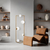 Opviq Podna lampa Corner 13776, 35 x 35 x 157 cm, 2 x E27 & 3 x E14 s, 250 cm Kabl, Zlatne boje