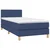 Vidaxl Box spring postelja z vzmetnico moder 90x190 cm blago