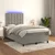 Krevet box spring s madracem LED svjetlosivi 120x190 cm tkanina