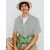 Bershka Srajca  temno zelena / bela