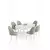 HANAH HOME Rasklopivi trpezarijski sto i stolice (7 delova) Enya White Cream