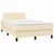 Vidaxl Box spring postelja z vzmetnico krem 120x200 cm blago
