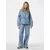 PIECES Bluza PCFlora modra/travnato zelena/bela