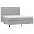 vidaXL Box spring postelja z vzmetnico LED sv. siva 180x200 cm blago