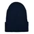 Recycled yarn beanie with ribbed knit in a nautical style