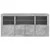 Komoda s LED svjetlima siva boja betona 142,5x37x67 cm
