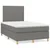 vidaXL Box spring postelja z vzmetnico LED temno siva 120x190 cm blago