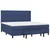 vidaXL Box spring postelja z vzmetnico moder 200x200 cm blago, (20761316)