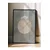 WallXpert uramljena slika 115221, beli oblak i jato ptica ispred meseca na sivozelenoj pozadini, 50 x 70 cm, crni ram