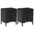 Noćni ormarići 2 kom crni 36 x 30 x 45 cm od masivne borovine