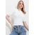 Trend Alacati Stili Ženska bluza 3/4 rukava ALC-X11558, Okrugli izrez, Bela