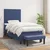 Vidaxl Box spring postelja z vzmetnico moder 90x190 cm blago