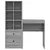 Stol s ladicama s policom s pohranom 2 pcs Siva Sonoma