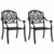 3-dijelni bistro set od lijevanog aluminija crni