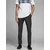 JACK & JONES Hlače na rob, črna