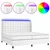 Krevet box spring s madracem LED bijeli 200x200 cm umjetna koža