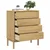 Vidaxl Predalnik FLORO 77x35x73 cm voščeno rjava trdna borovina