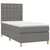 Vidaxl Box spring postelja z vzmetnico temno siva 90x200 cm blago