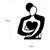 Wallity Zidna dekoracija Love, 70x0.15x52 cm, 1.5 mm, Crna
