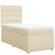 Vidaxl Box spring postelja z vzmetnico krem 100x200 cm blago
