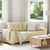 Vidaxl Dvosed kremne barve 180x77x82 cm blago