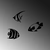 Wallity Zidna dekoracija Fishes-300, Crna