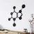 WallXpert metalni zidni ukras 5204, strukturna formula molekula teobromina, 72 x 72 cm, crni