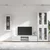 Set TV komoda s ladicama FLORIN 3 pcs Bijelo Konstruirano drvo