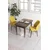 Hanah Home trpezarijski set Arp, sto i 2 stolice, ploča u dekoru drveta Baroque, senf žuta tkanina Babyface