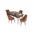 Hanah Home trpezarijski set Eva, sto na razvlačenje i 4 stolice, ploča u dekoru drveta Baroque, terakota tkanina Babyface