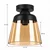 BRILAGI-LED Stropna svetiljka R GLASS 1xE27/60W/230V prečnik 15,5 cm crna/dimljeno bež
