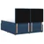 vidaXL Postelja boxspring z vzmetnico Modra 140 x 200 cm Blago