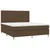 Vidaxl Box spring postelja z vzmetnico LED temno rjava 180x200cm blago