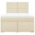Vidaxl Box spring postelja z vzmetnico krem 140x200 cm blago