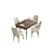 Hanah Home trpezarijski set Are, sto na razvlačenje i 4 stolice, ploča u dekoru drveta Baroque, krem tkanina Babyface