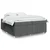 Vidaxl Box spring postelja z vzmetnico temno siva 200x200 cm blago