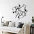 WallXpert metalni zidni ukras 5266, mapa sveta sa ružom kompasa, 98 x 75 cm, crni